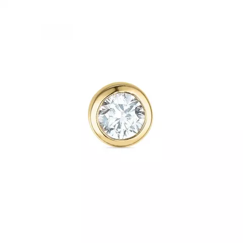 1 x 0,06 ct diamant solitaire oorbel in 14 karaat goud met diamant 