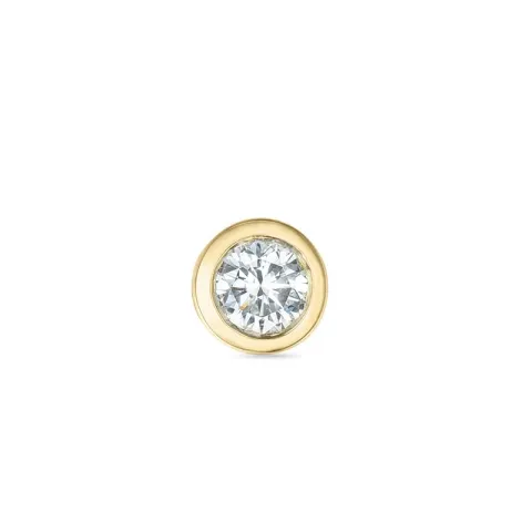 1 x 0,08 ct diamant solitaire oorbel in 14 karaat goud met diamant 