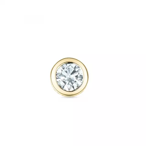 1 x 0,09 ct diamant solitaire oorbel in 14 karaat goud met diamant 