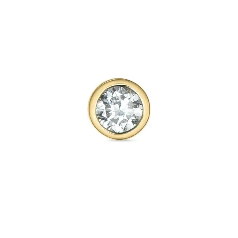1 x 0,12 ct diamant solitaire oorbel in 14 karaat goud met diamant