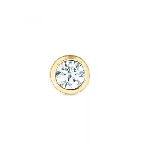 1 x 0,13 ct diamant solitaire oorbel in 14 karaat goud met diamant 
