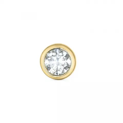1 x 0,14 ct diamant solitaire oorbel in 14 karaat goud met diamant 
