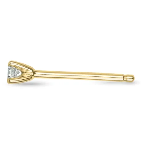 1 x 0,03 ct solitaire oorbel in 14 karaat goud met diamant 