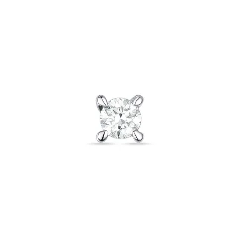 1 x 0,03 ct solitaire oorbel in 14 karaat witgoud met diamant 