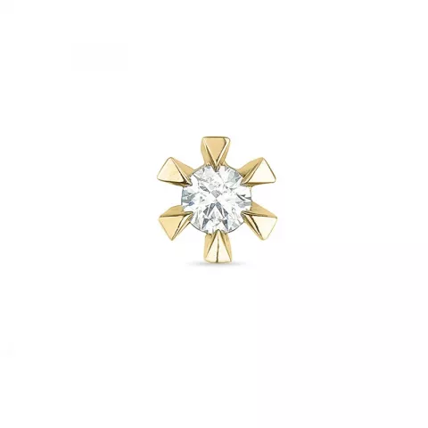 1 x 0,03 ct solitaire oorbel in 14 karaat goud met diamant 
