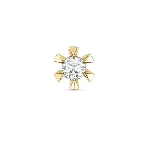 1 x 0,03 ct solitaire oorbel in 14 karaat goud met diamant 