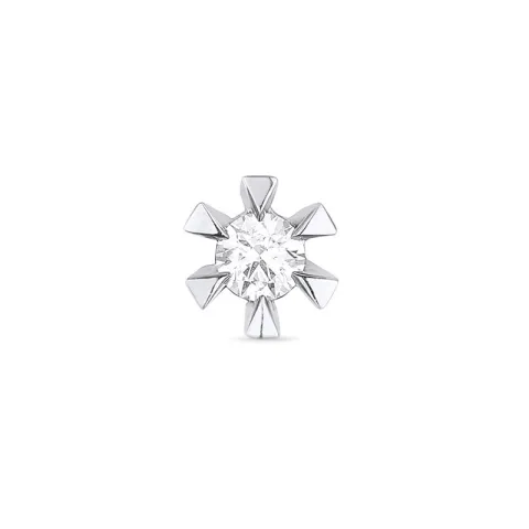 1 x 0,03 ct solitaire oorbel in 14 karaat witgoud met diamant 