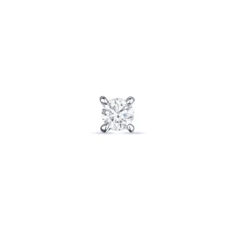 1 x 0,05 ct solitaire oorbel in 14 karaat witgoud met diamant 