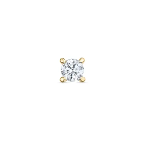 1 x 0,06 ct diamant solitaire oorbel in 14 karaat goud met diamant 