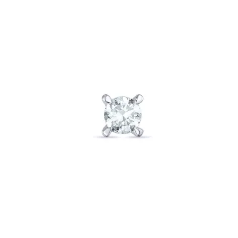 1 x 0,06 ct diamant solitaire oorbel in 14 karaat witgoud met diamant 