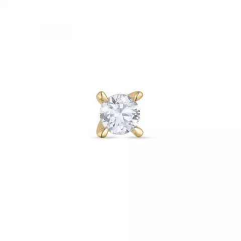 1 x 0,07 ct diamant solitaire oorbel in 14 karaat goud met diamant 