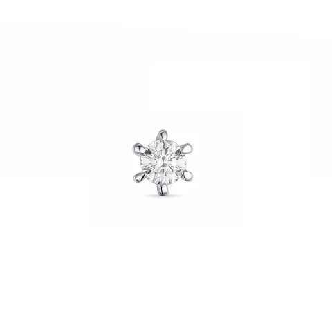 1 x 0,04 ct solitaire oorbel in 14 karaat witgoud met diamant 