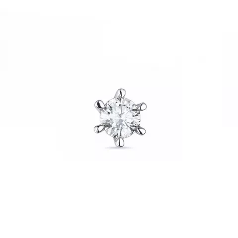 1 x 0,06 ct diamant solitaire oorbel in 14 karaat witgoud met diamant 