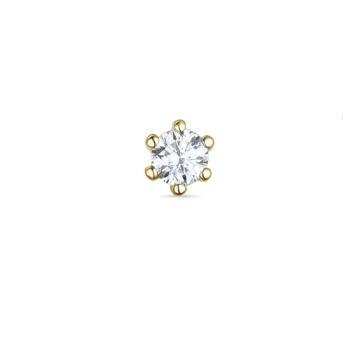 1 x 0,06 ct diamant solitaire oorbel in 14 karaat goud met diamant 