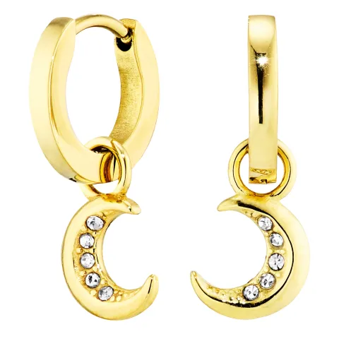 waterproof maan zirkoon creool in verguld staal - OCEANA