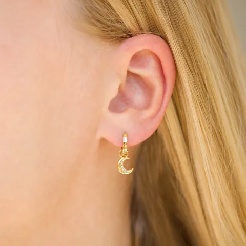 waterproof maan zirkoon creool in verguld staal - OCEANA