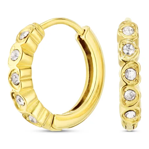 14 mm waterproof zirkoon creool in verguld staal - OCEANA