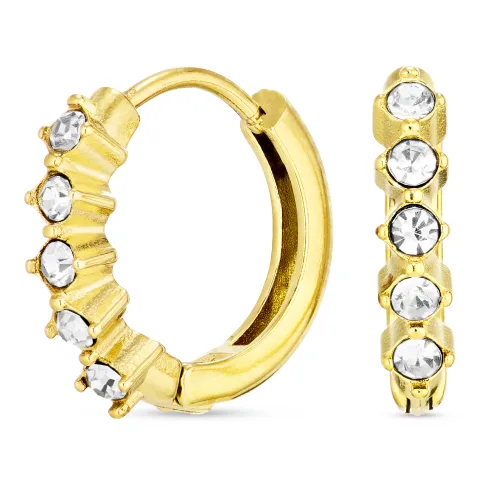 14 mm waterproof zirkoon creool in verguld staal - OCEANA