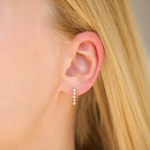 14 mm waterproof zirkoon creool in verguld staal - OCEANA