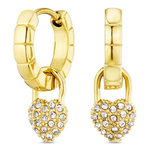 waterproof hart zirkoon creool in verguld staal - OCEANA