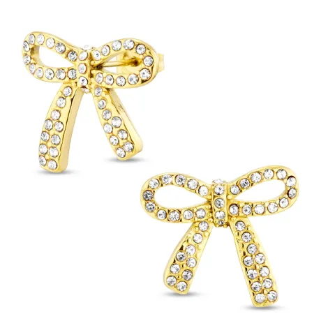 waterproof strikje zirkoon oorbellen in verguld staal - OCEANA