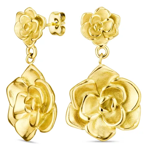 waterproof bloem oorbellen in verguld staal - OCEANA