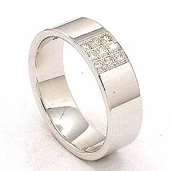 diamant trouwring in 14 karaat witgoud 0,149 ct