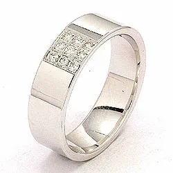 diamant trouwring in 14 karaat witgoud 0,149 ct