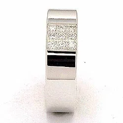 diamant trouwring in 14 karaat witgoud 0,149 ct