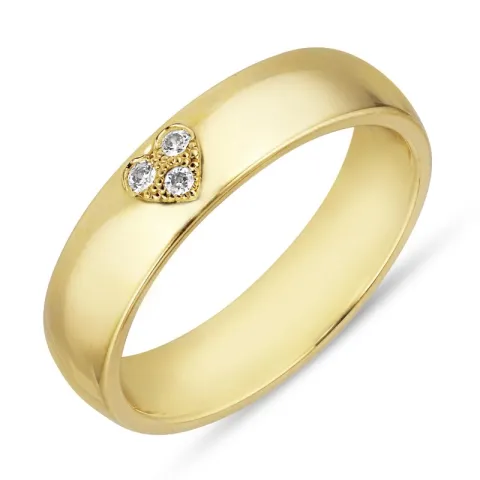 hart trouwring in 14 karaat goud 0,075 ct