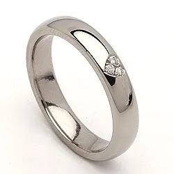 Trouwring in titanium 0,03 ct