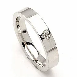 Trouwring in zilver 0,03 ct