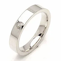 Trouwring in zilver 0,03 ct