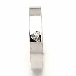 Trouwring in zilver 0,03 ct