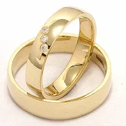 diamant trouwringen in 14 karaat goud 0,03 ct - set