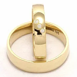 diamant trouwringen in 14 karaat goud 0,03 ct - set