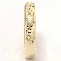 sterrenstof trouwring in 14 karaat goud 0,126 ct