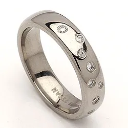 Trouwring in titanium 0,126 ct