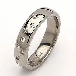 Trouwring in titanium 0,126 ct