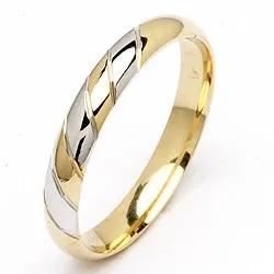 Mannen trouwring in 14 karaat goud-en witgoud