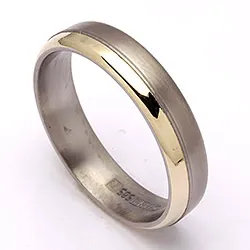 Trouwring in titanium en goud