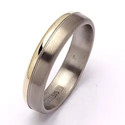 Trouwring in titanium en goud