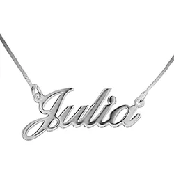 Naamkettingen met hanger in 14 karaat witgoud