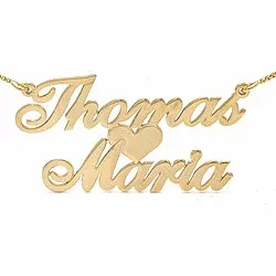 Naamkettingen met hanger in verguld zilver