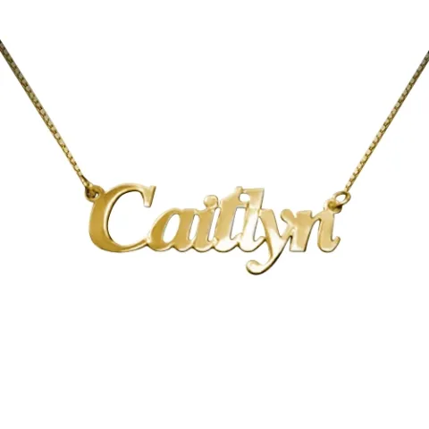 Naamkettingen met hanger in verguld zilver