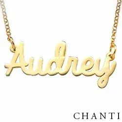 Naamkettingen met hanger in verguld zilver