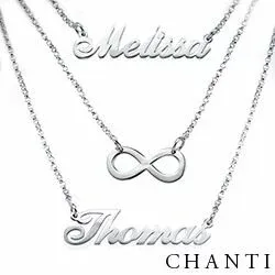 Naamkettingen met hanger in zilver