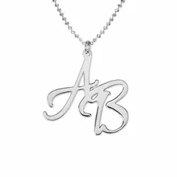 initiaal Naamkettingen met hanger in zilver