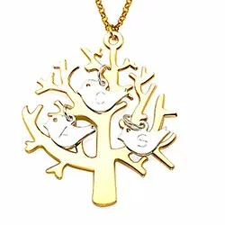 Naamkettingen met hanger in zilver en verguld zilver