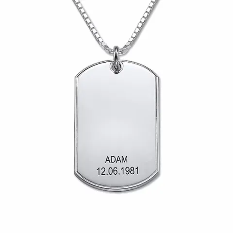 Dogtag Naamkettingen met hanger in zilver